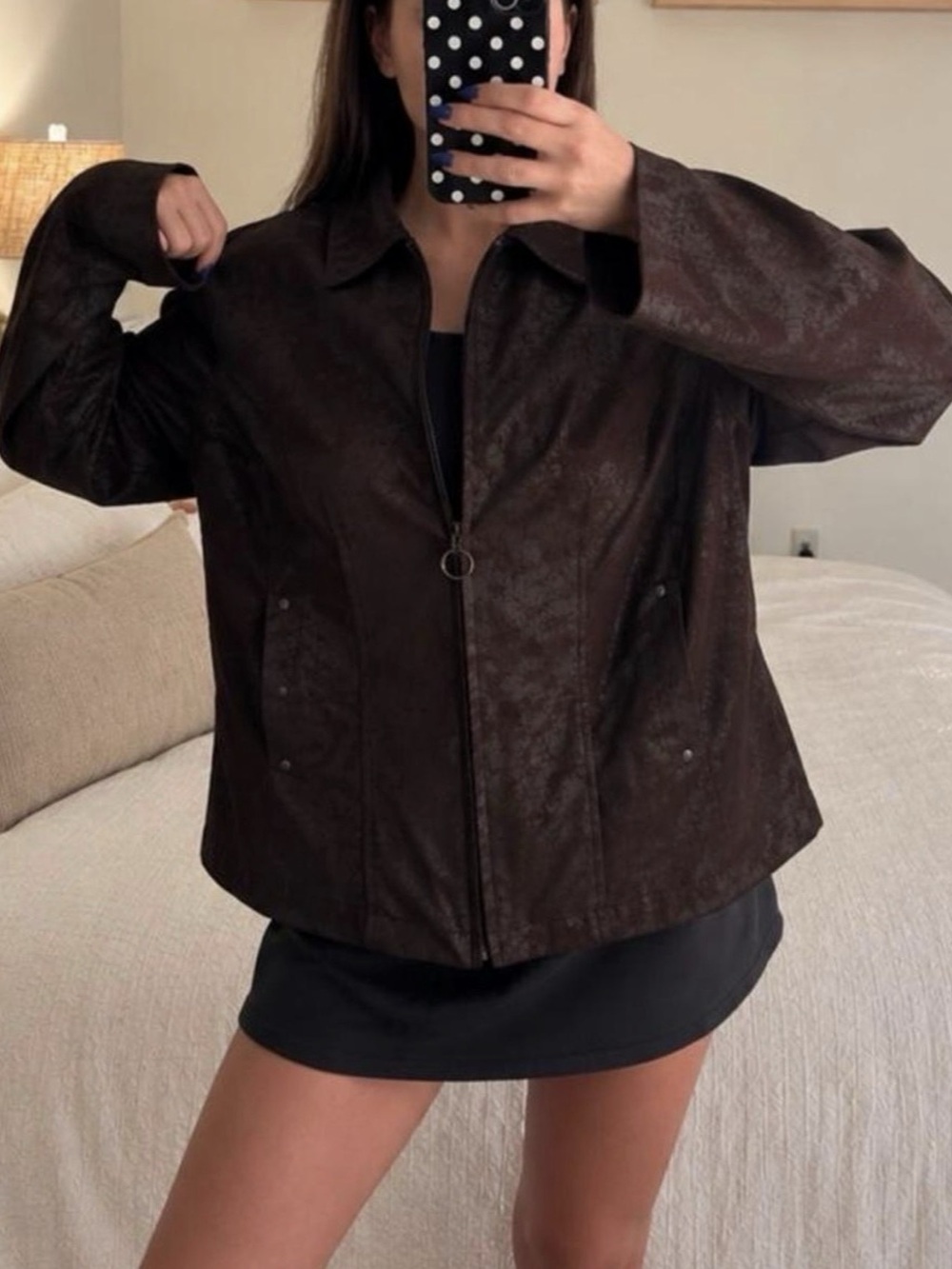 Vintage Lucienne Phillip Brown Patterned Jacket